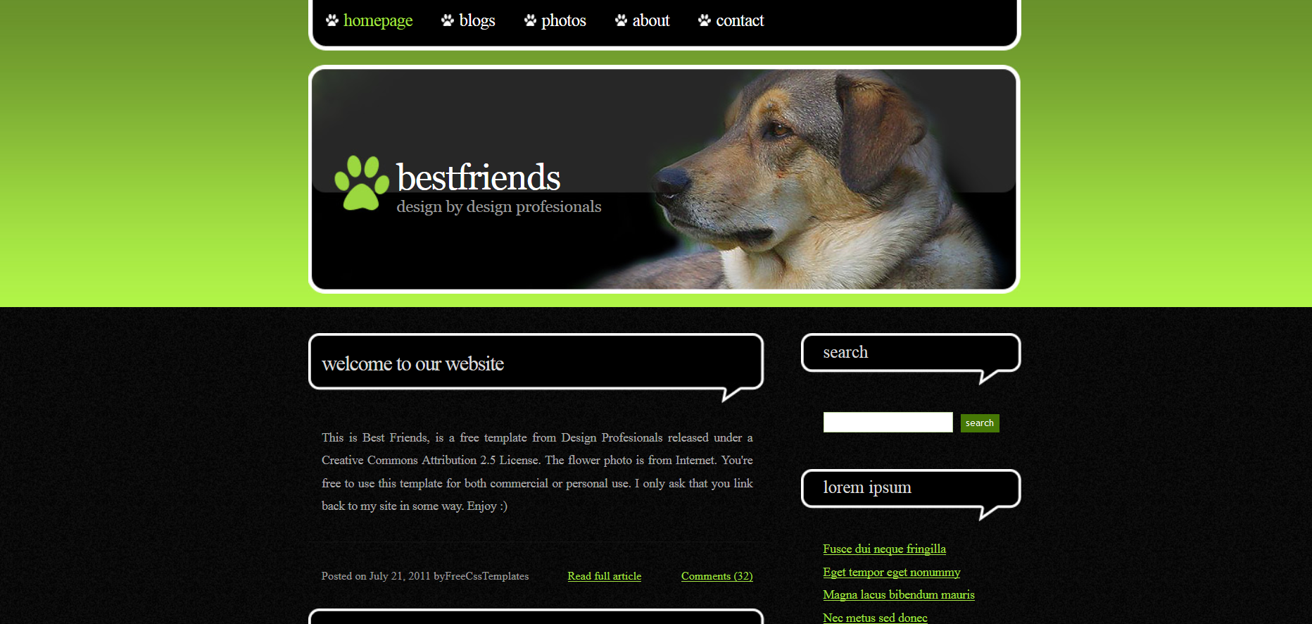 Шаблон сайта Животные №511