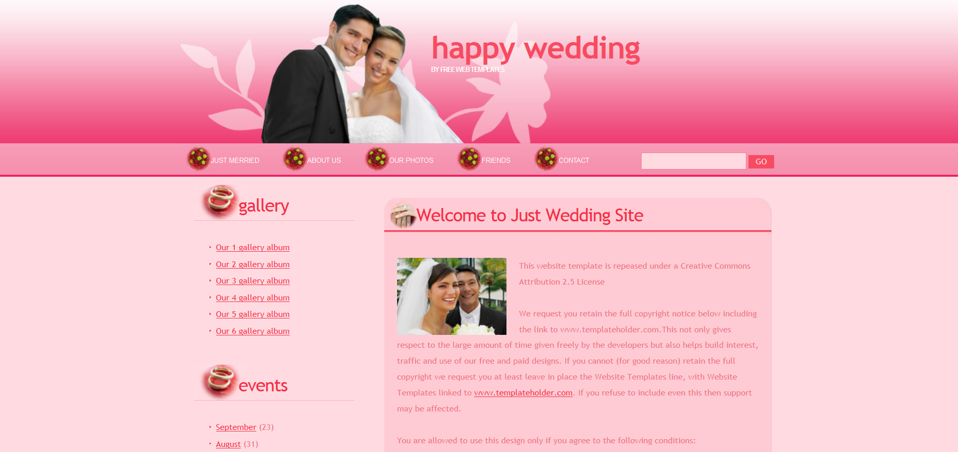 Шаблон сайта Праздники №268