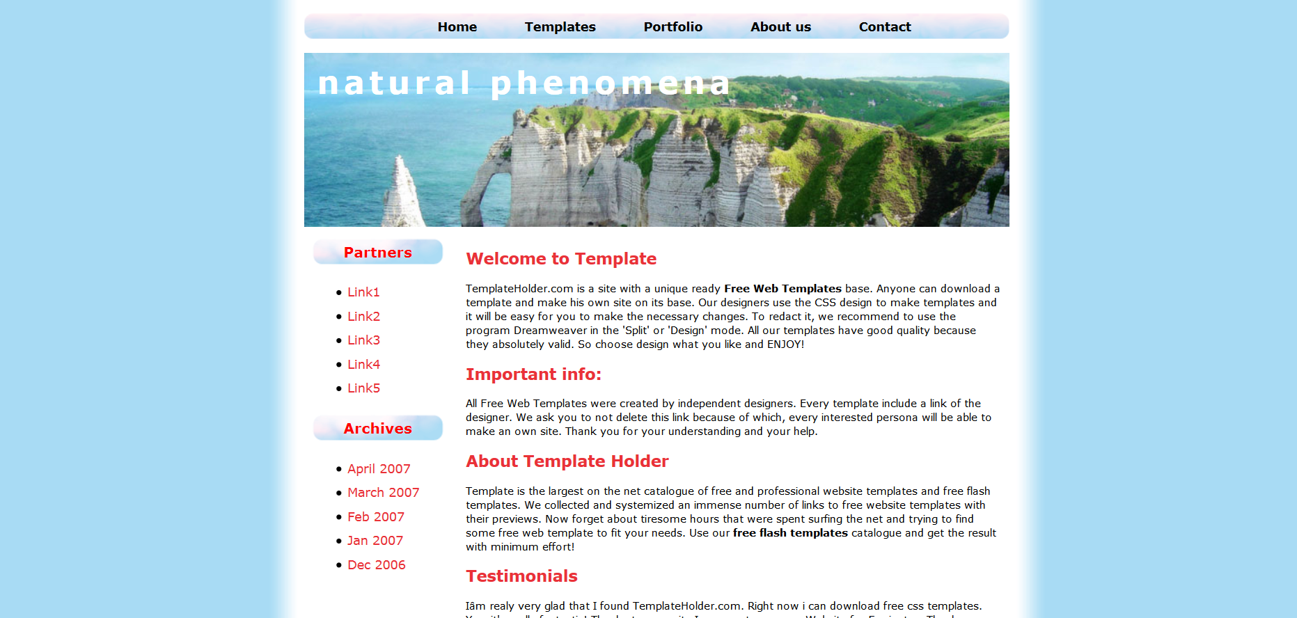 Шаблон сайта Природа №258