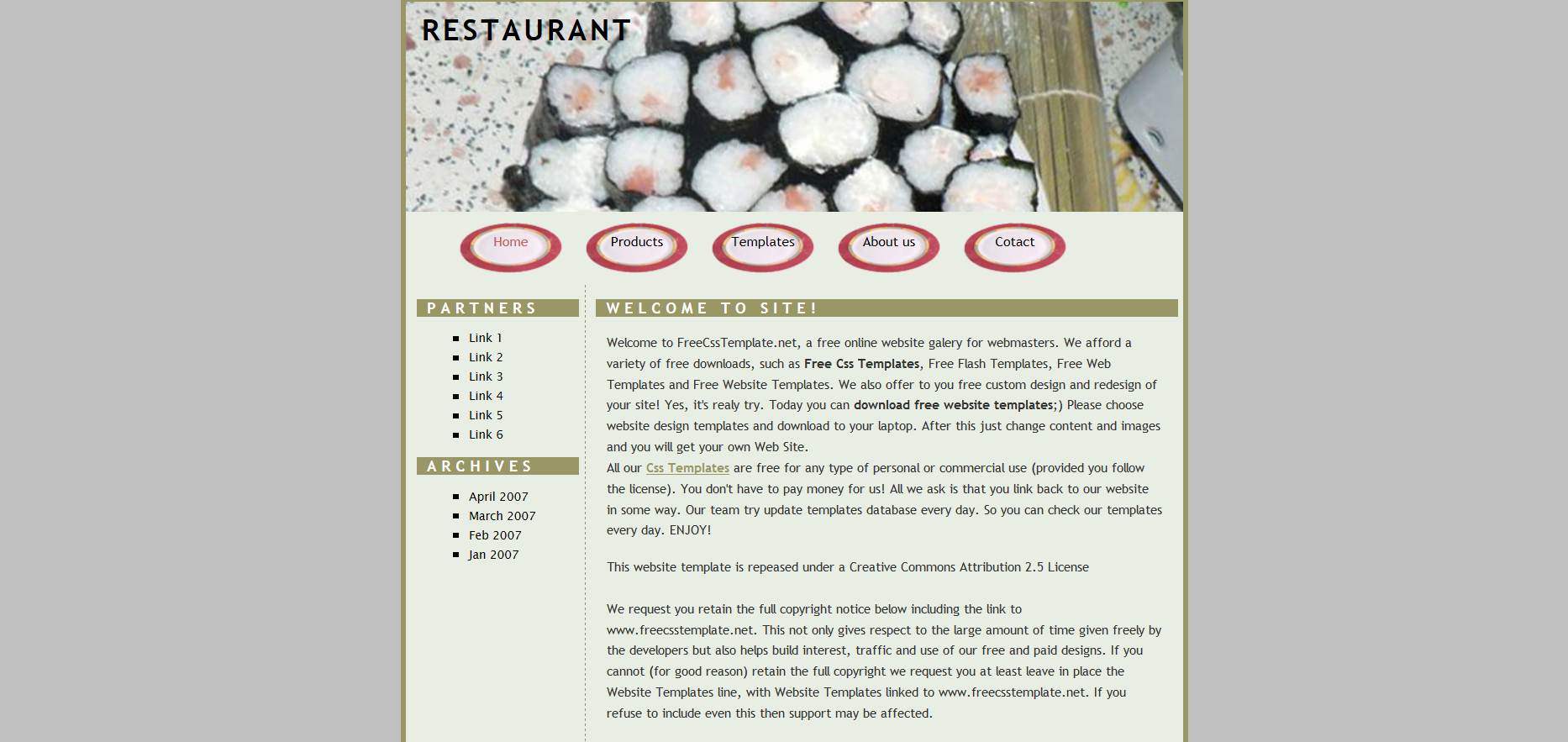 Шаблон сайта Рестораны №251